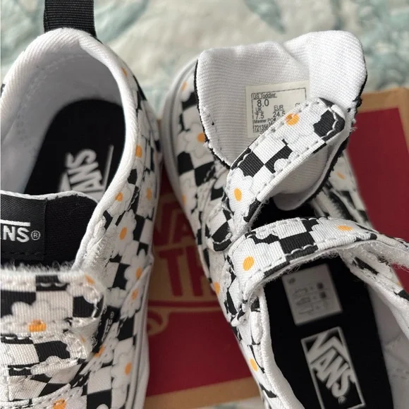 Vans Kids' Black and White Floral Shoes Doheny EUC Size 8 Girls - Picture 5 of 5